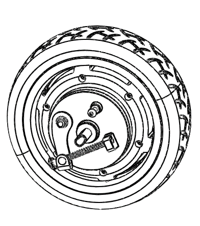 Rear Motor Assembly With tires and Rim For Minimotors Dualtron Eagle