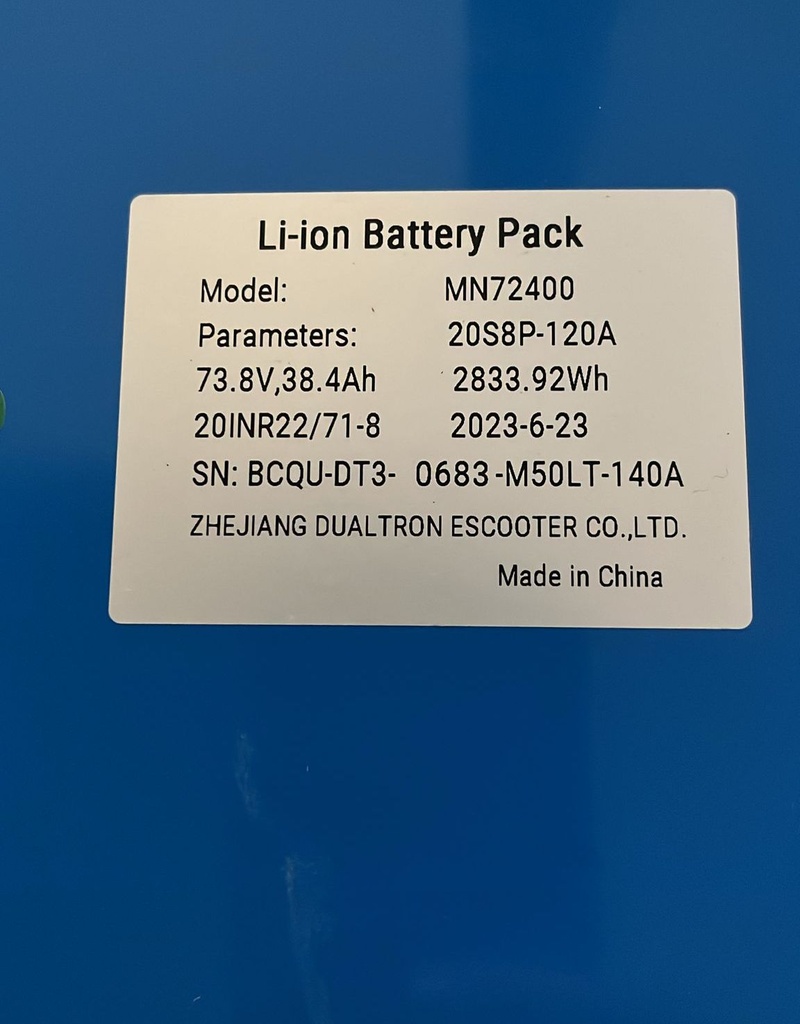 Battery (Batería) Dualtron Thunder 3 72V  40ah