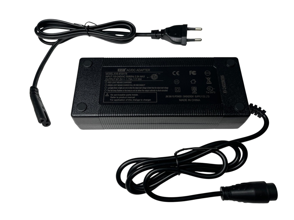 Charger (cargador) for Teverun Fighter 11 Plus 60V (Max 67.2V)